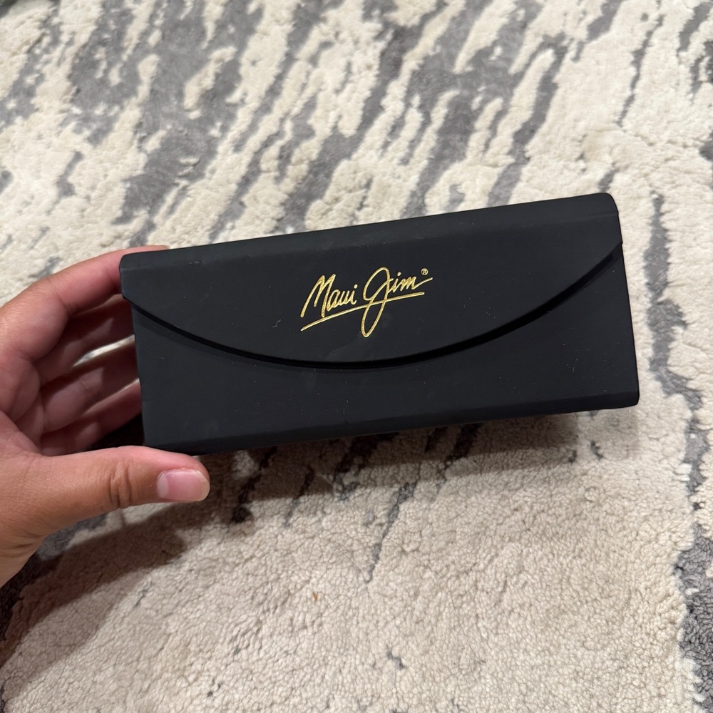 Maui Jim Black and Gold Sunglasses Case
